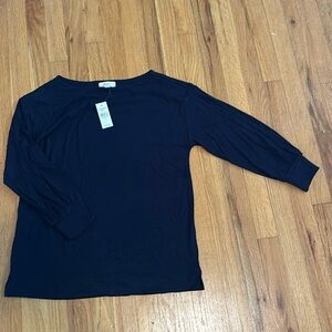 Navy blue 3/4 loft outlet top. Size small. New with tags. Super soft material